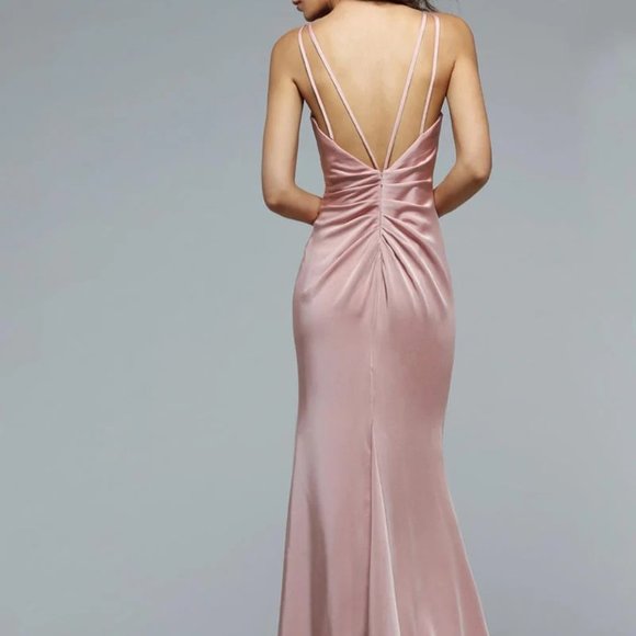Faviana Couture Faille Satin Draped Gown - Picture 3 of 7
